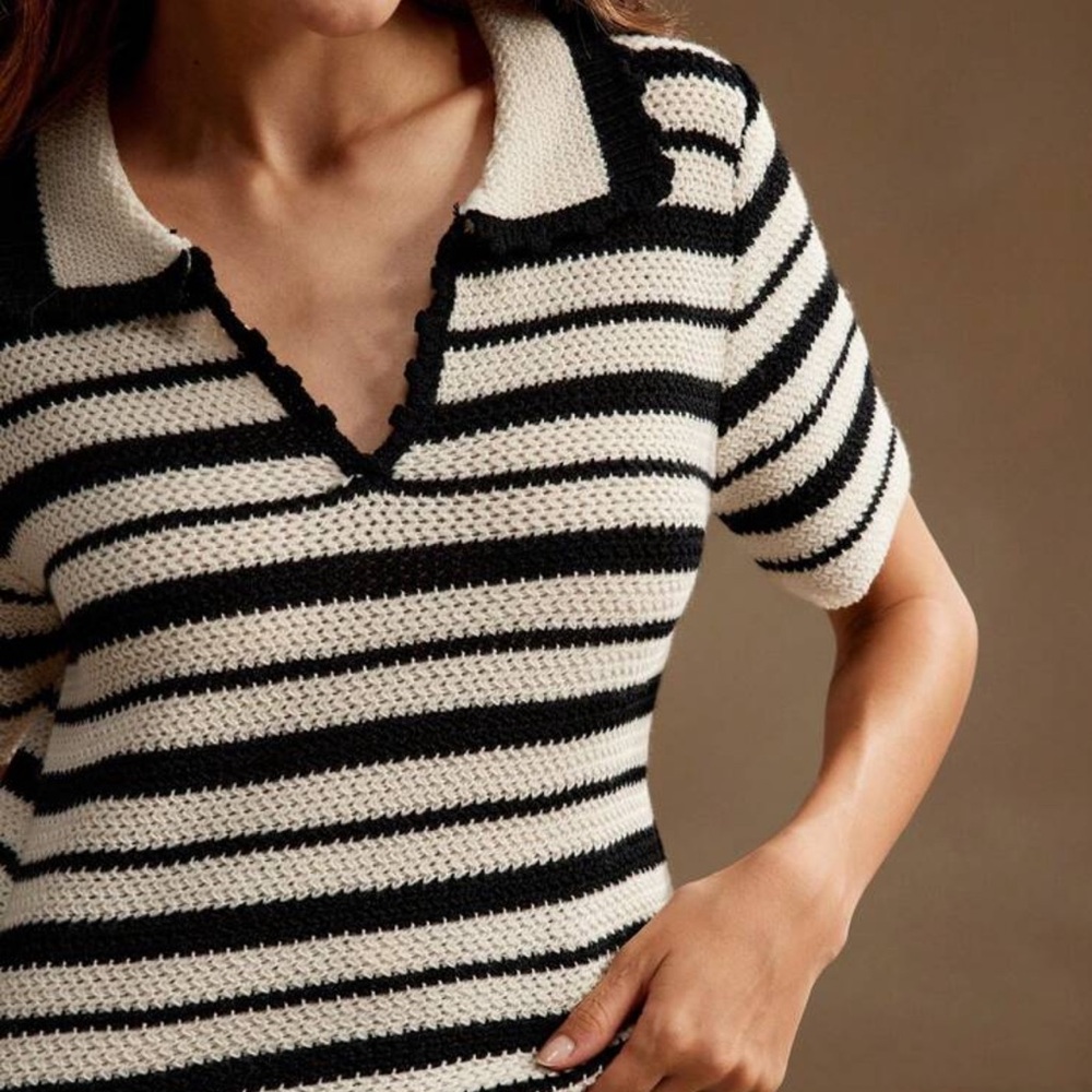 Crochet Striped Polo